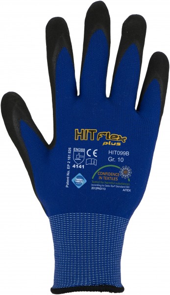 Nitril-Mikroschaum-Handschuhe, blau, Beschichtung besonders atmungsaktiv, Größe 6 - 12 - 1